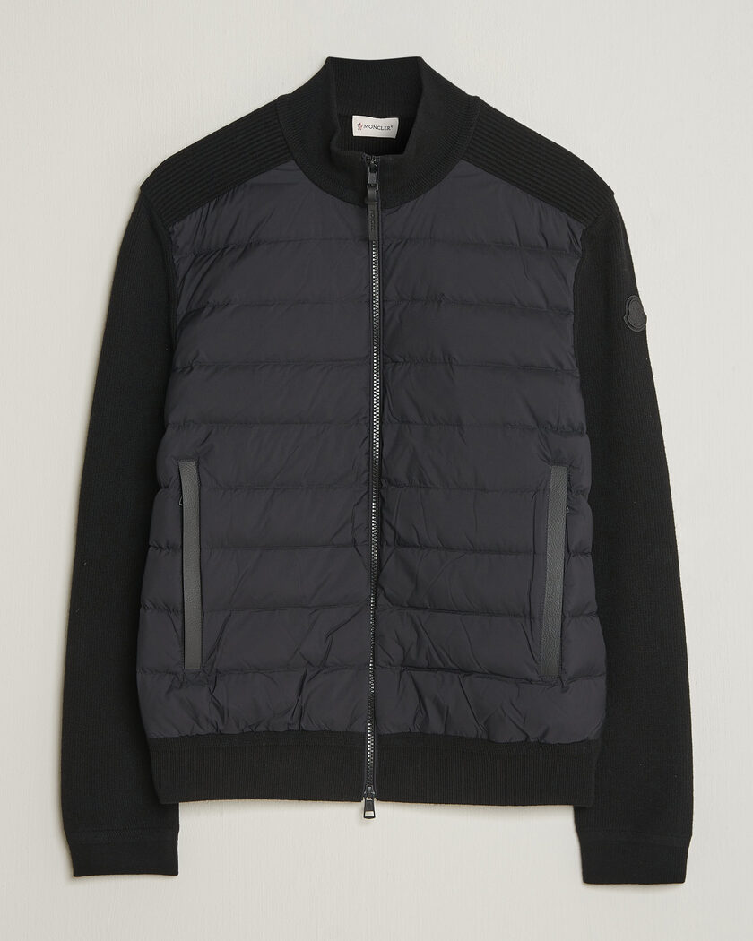 Moncler Wool/Cashmere Hybrid Jacket Black – Zwart