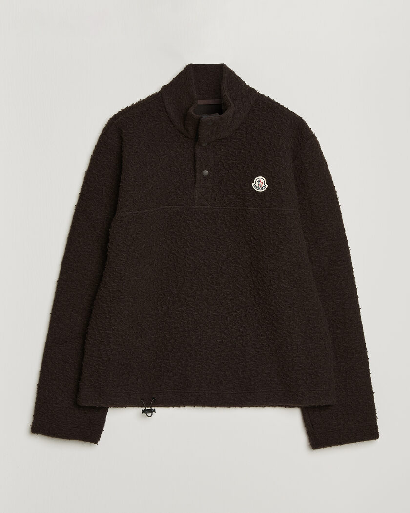 Moncler Half Zip Fleece Sweater Dark Brown – Bruin