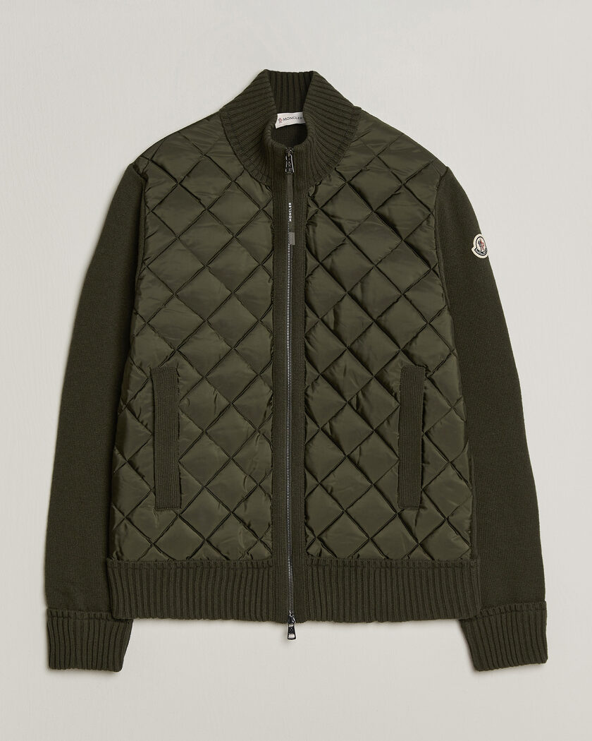 Moncler Quilted Hybrid Jacket Dark Green – Groen