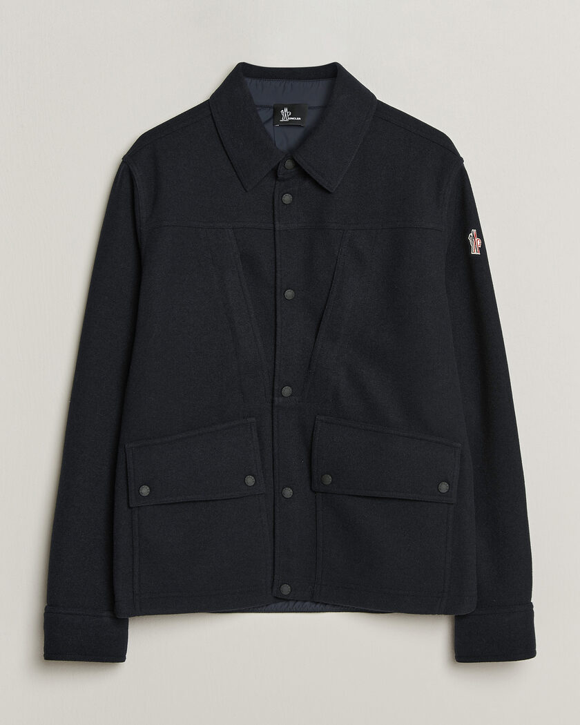 Moncler Grenoble Brushed Shirt Jacket Navy – Blauw