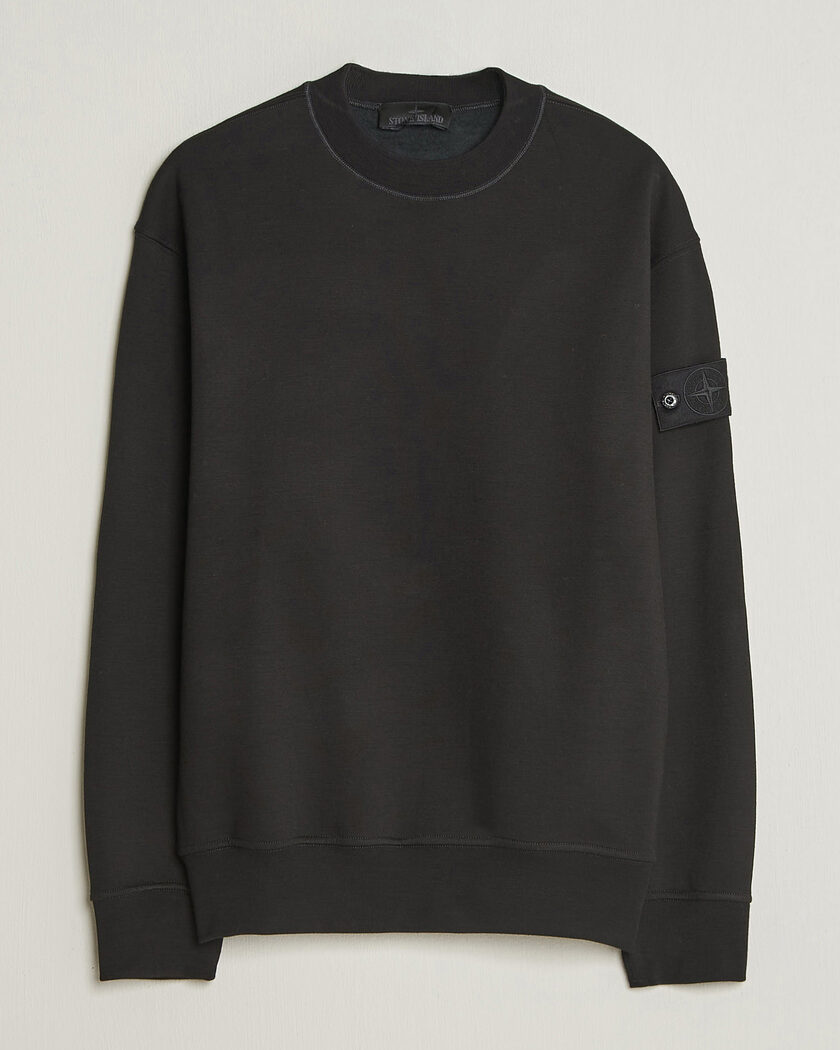 Stone Island Ghost Cotton/Wool Fleece Sweatshirt Black – Zwart
