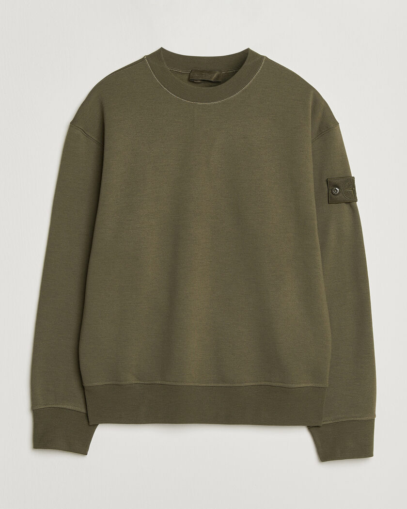 Stone Island Ghost Cotton/Wool Fleece Sweatshirt Miltary Green – Groen