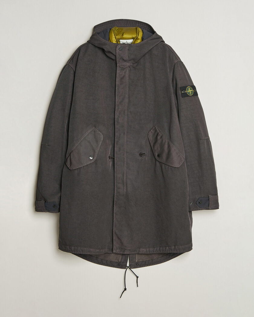 Stone Island Dense Oxford Nylon TC Fishtail Parka Lead Grey – Grijs
