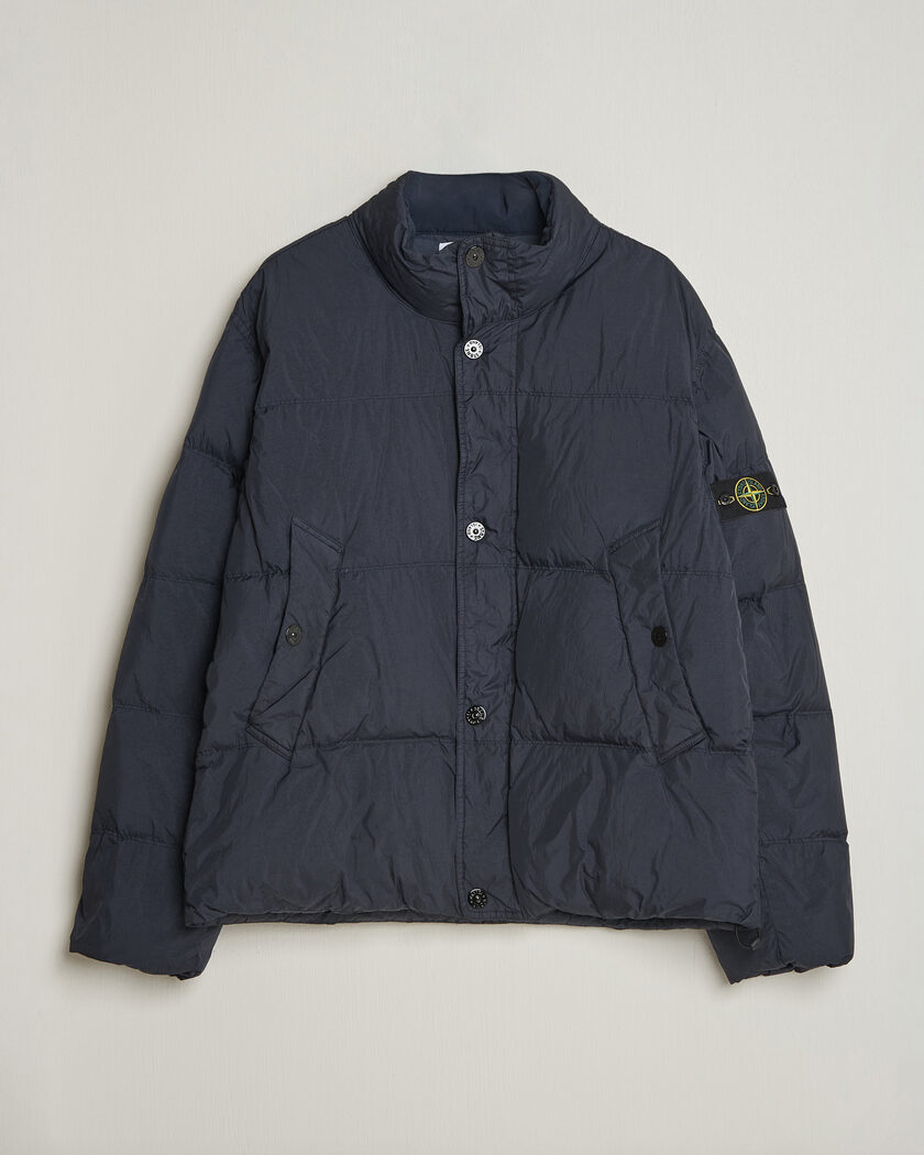 Stone Island Crinkle Reps Padded Down Jacket Navy Blue – Blauw