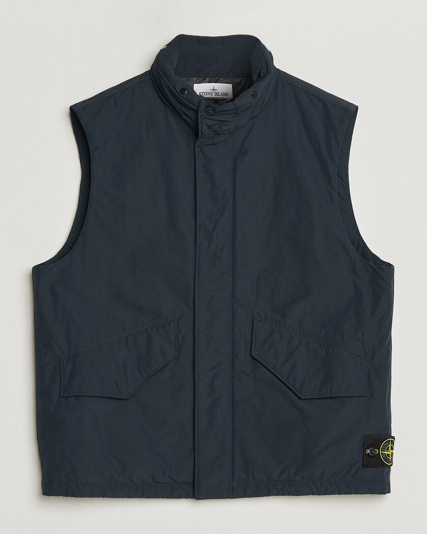 Stone Island Micro Twill Padded Vest Navy Blue – Blauw