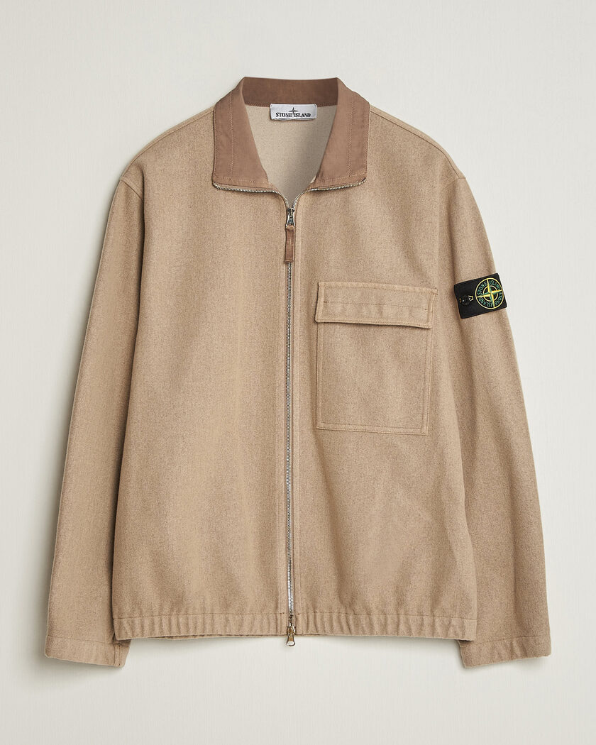 Stone Island Wool/Nylon Flannel Jacket Biscuit – Beige