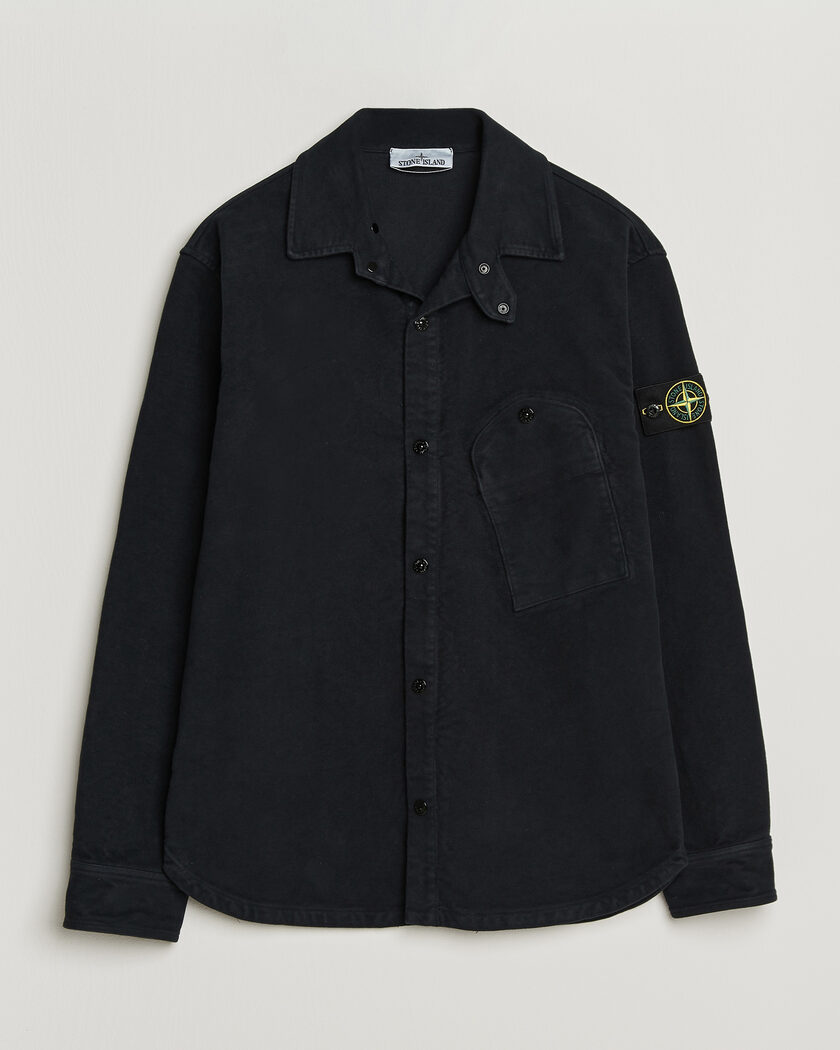Stone Island Cotton Moleskin Overshirt Navy Blue – Blauw