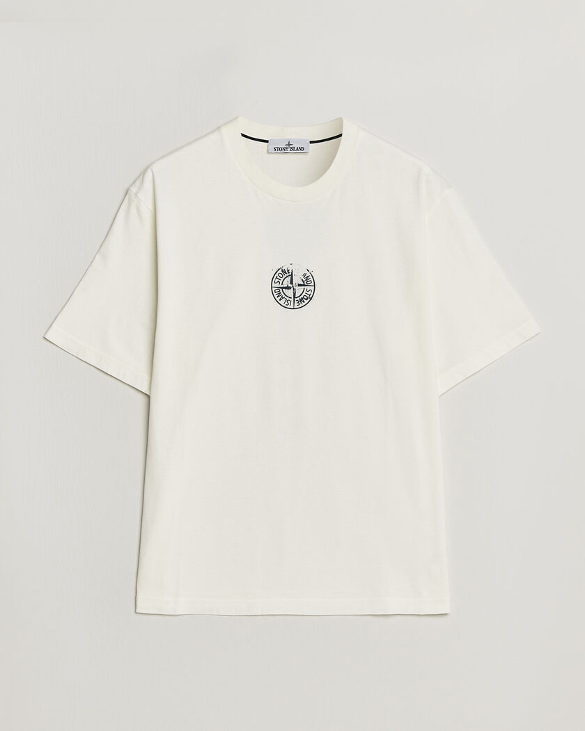 Stone Island Vertical Placement Print Cotton T-Shirt Ivory – Wit