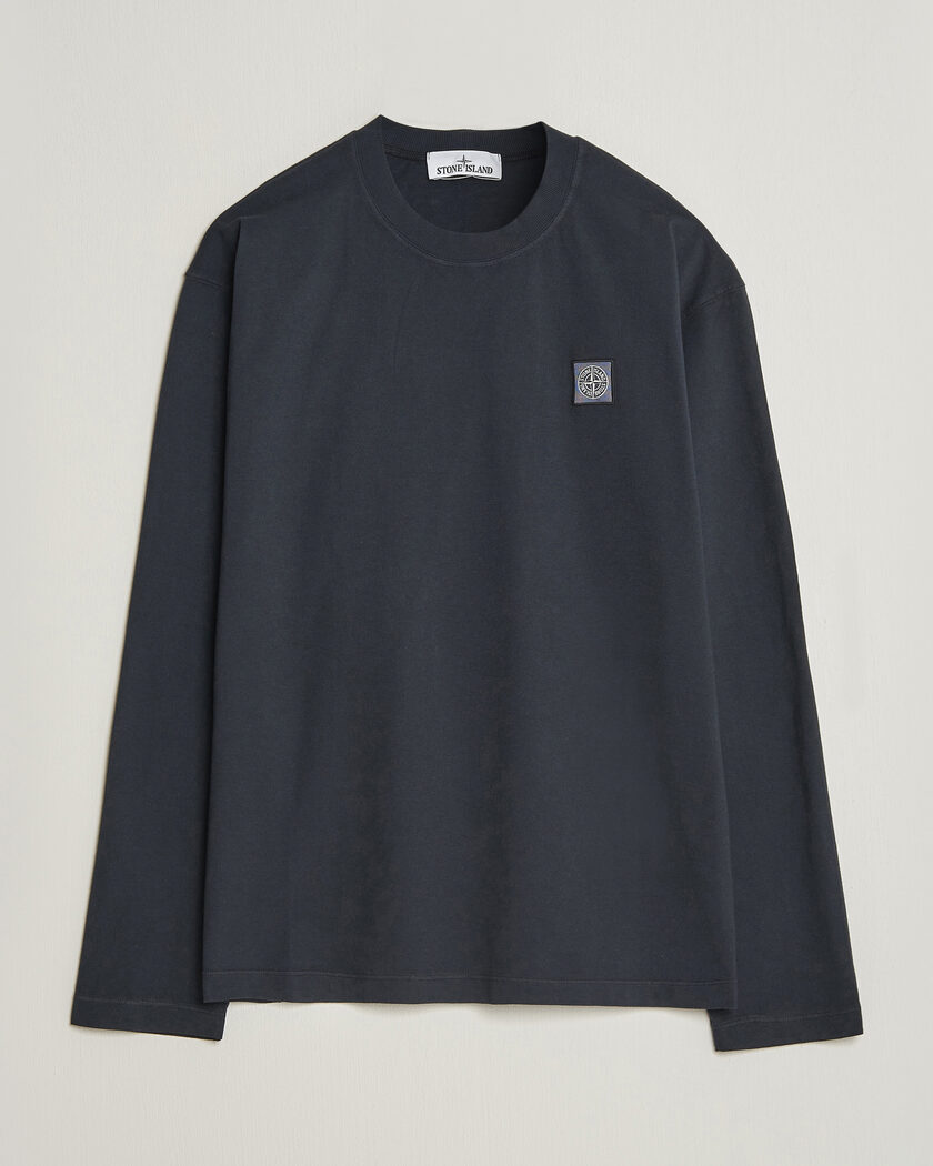 Stone Island Organic Cotton Jersey Long Sleeve T-Shirt Navy Blue – Blauw