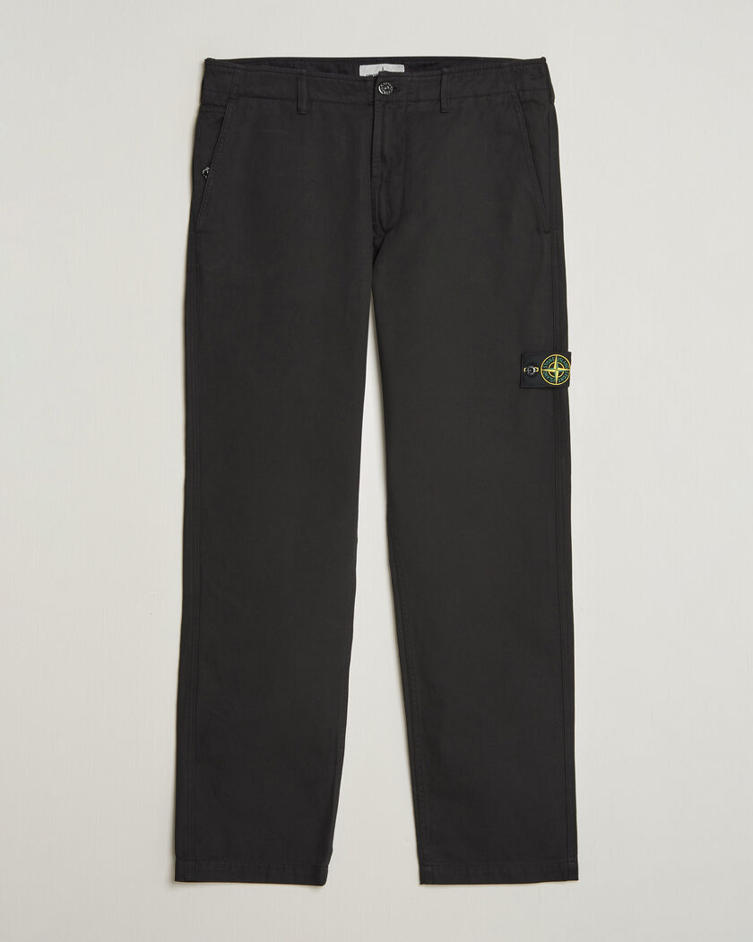 Stone Island Dense Cotton Twill Pants Black – Zwart