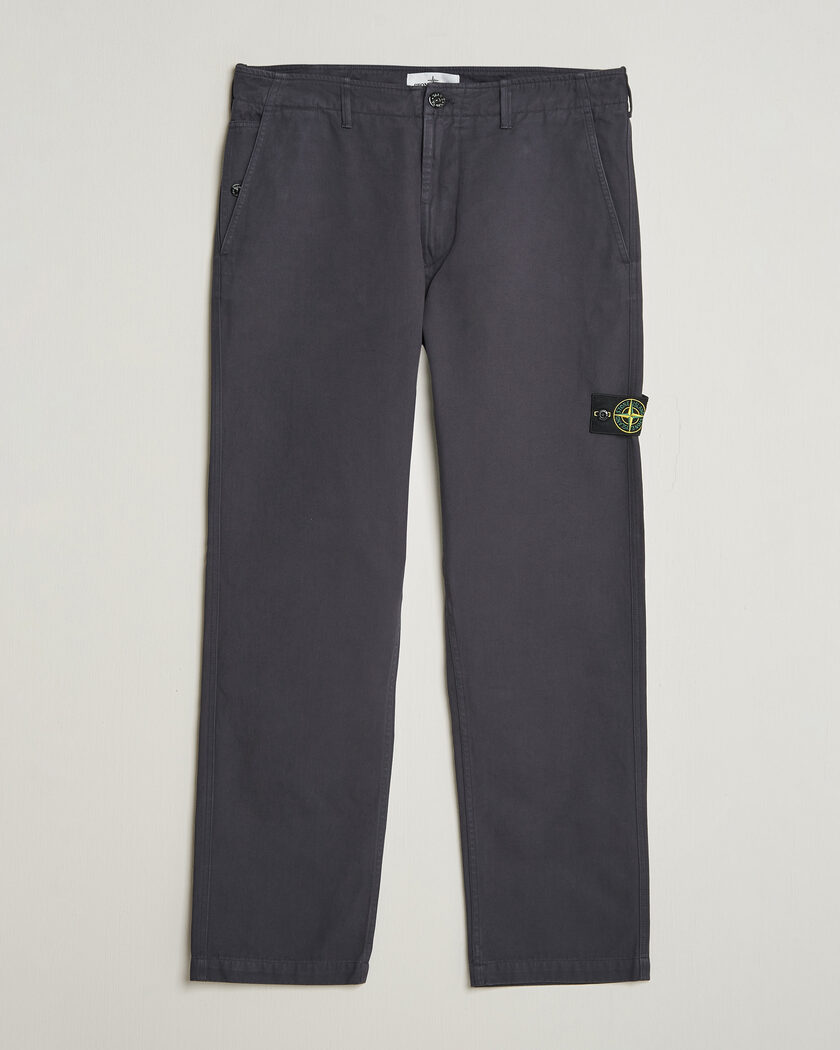 Stone Island Dense Cotton Twill Pants Blue Navy – Blauw
