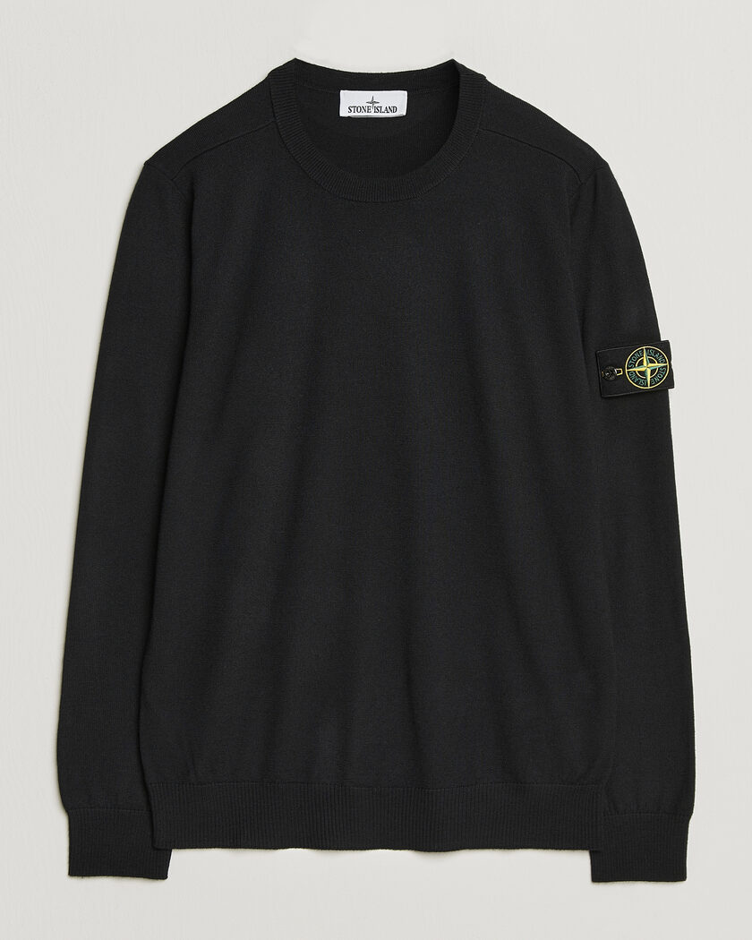 Stone Island Light Pure Wool Crew Neck Black – Zwart