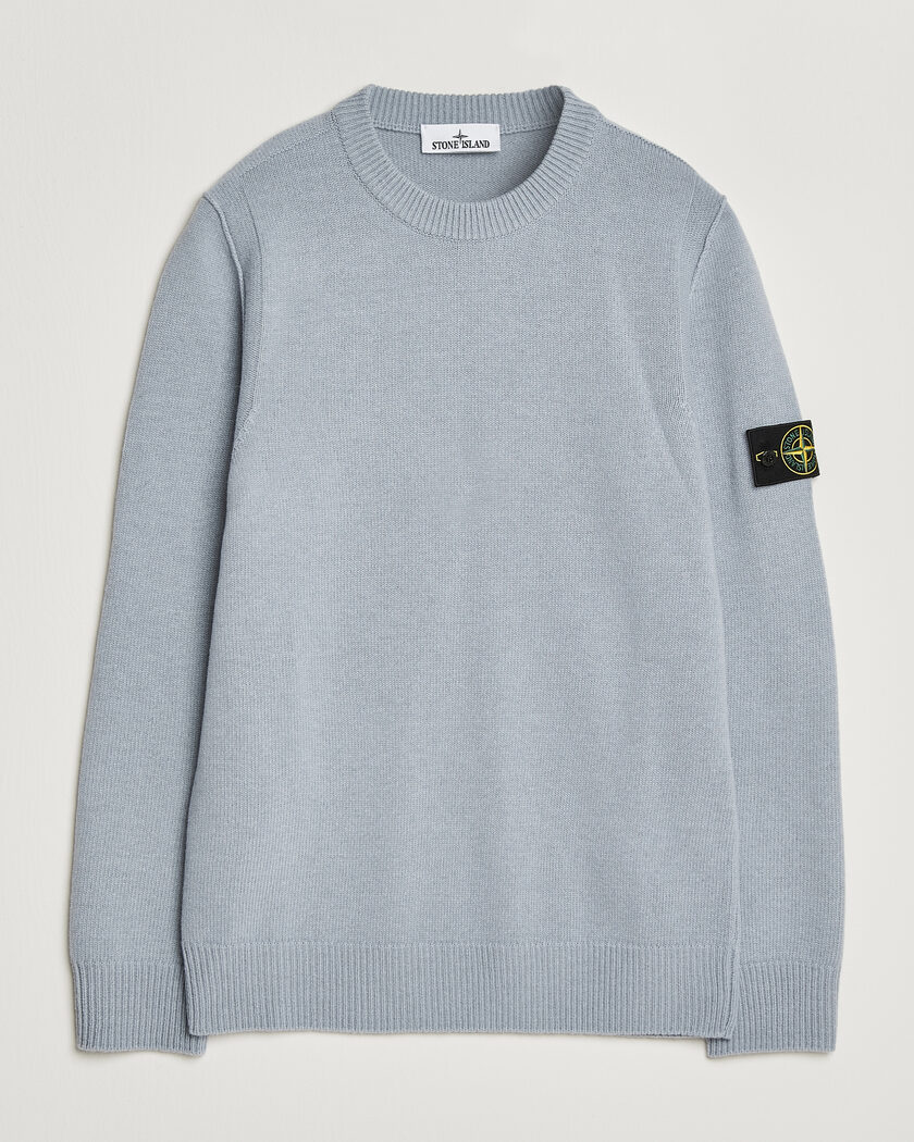 Stone Island Knitted Lambswool Crew Neck Ash Grey – Grijs