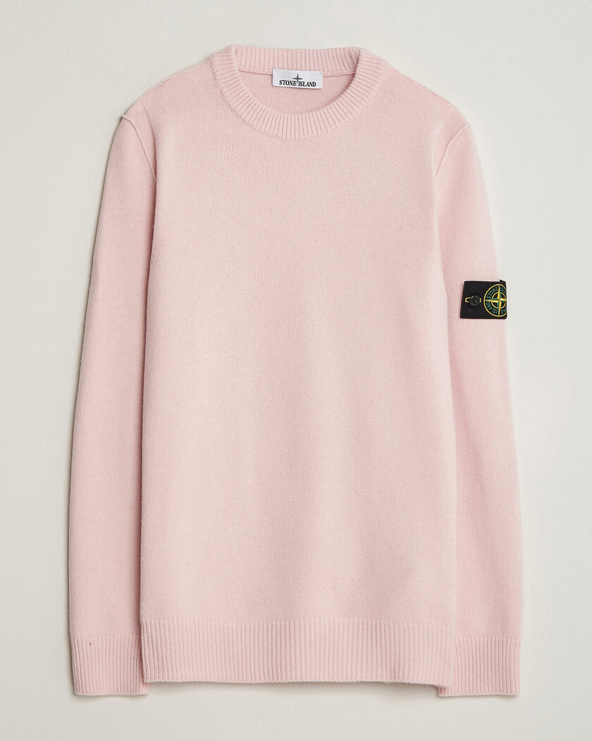 Stone Island Knitted Lambswool Crew Neck Antique Rose – Roze