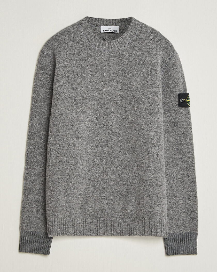Stone Island Baby Alpaca Blend Contrast Crew Grey Melange – Grijs