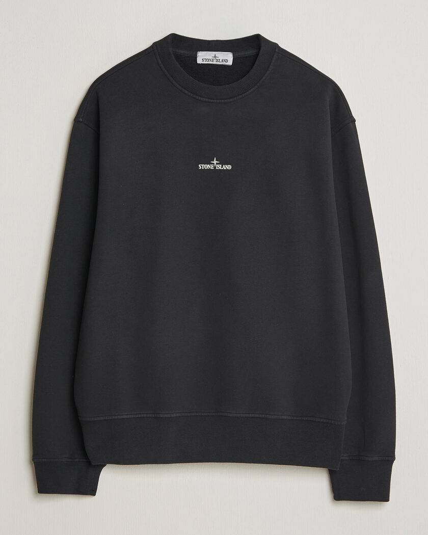 Stone Island Cotton Fleece Blurred Compas Print Sweatshirt Black – Zwart