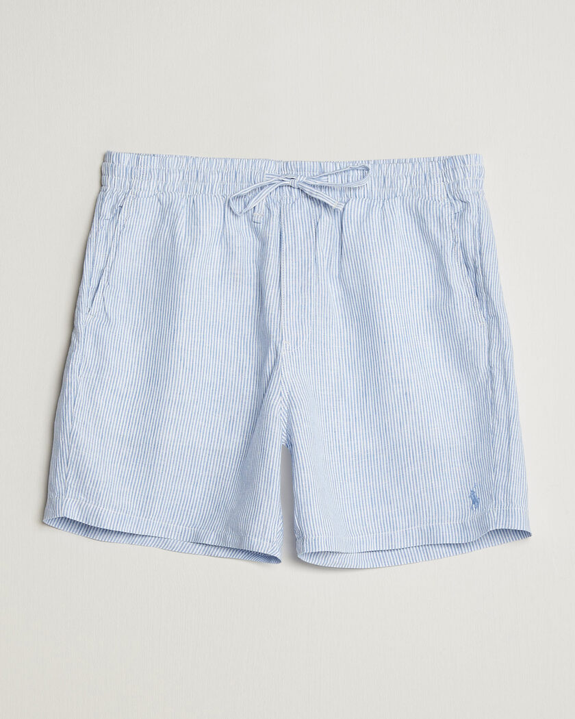Polo Ralph Lauren Woven Linen Shorts Blue/White – Blauw