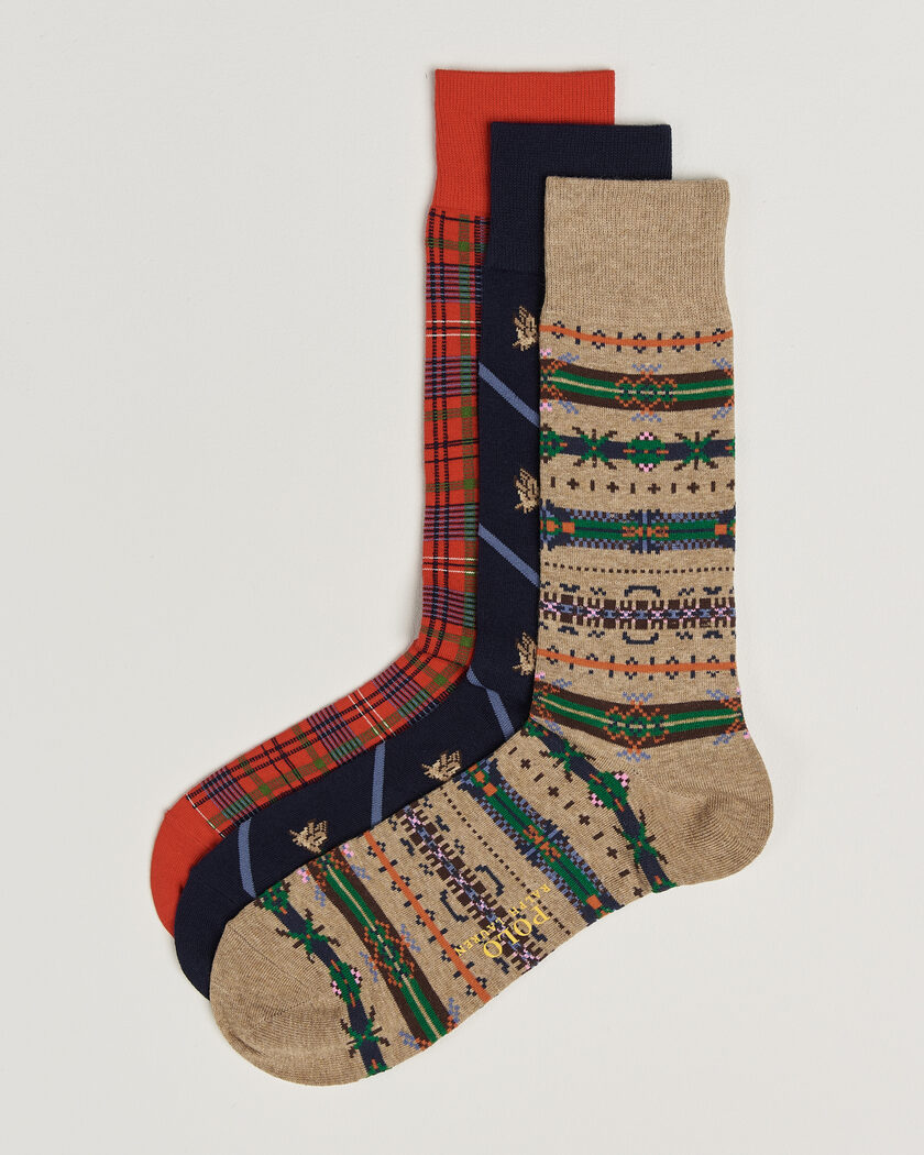 Polo Ralph Lauren 3-Pack Cotton Crew Socks Multi – Meerkleurig