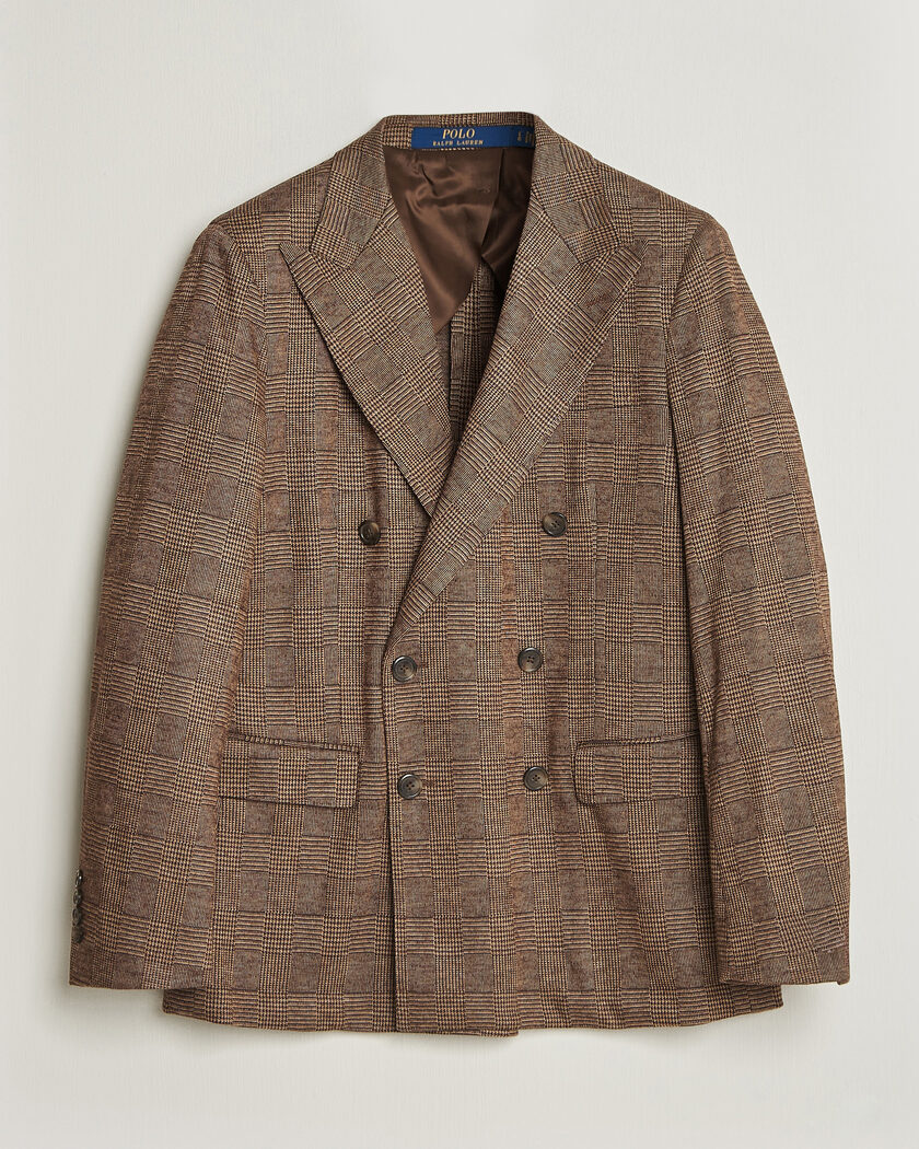 Polo Ralph Lauren Double Breasted Glenplaid Knit Sportcoat Tan/Brown – Bruin