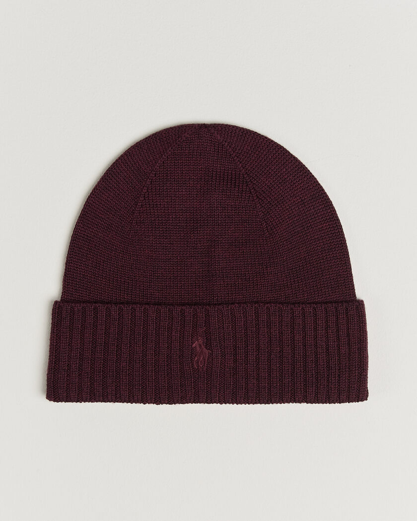 Polo Ralph Lauren Merino Beanie Merlot Wine Heather – Rood