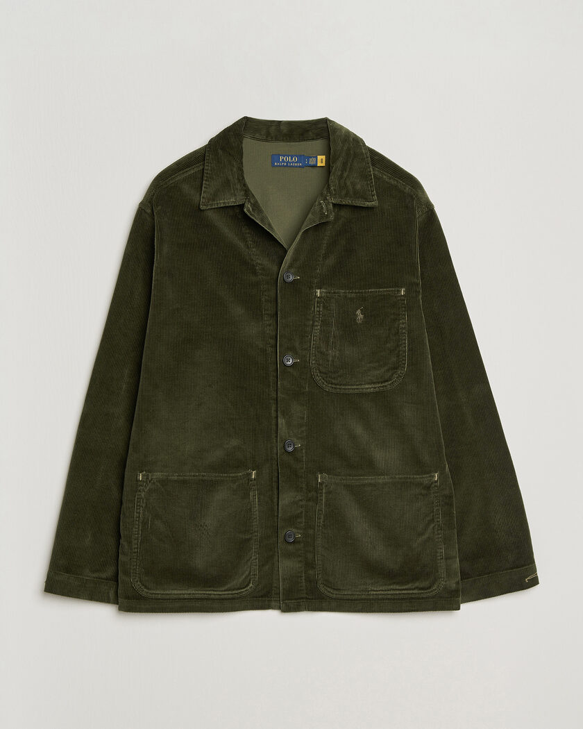 Polo Ralph Lauren Corduroy Overshirt Company Olive – Groen