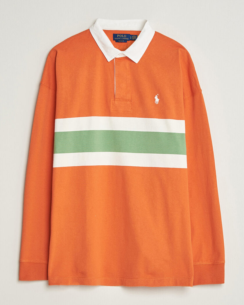 Polo Ralph Lauren Knitted Jersey Rugby Shirt Solar Sky Multi – Oranje