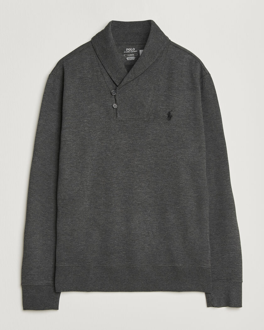 Polo Ralph Lauren Double Knitted Shawl Collar Sweater Windsor Heather – Grijs