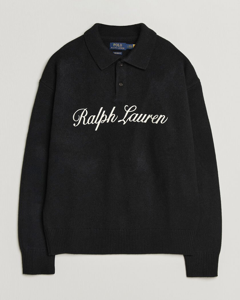 Polo Ralph Lauren Wool/Alpaca Rugby Sweater Polo Black – Zwart