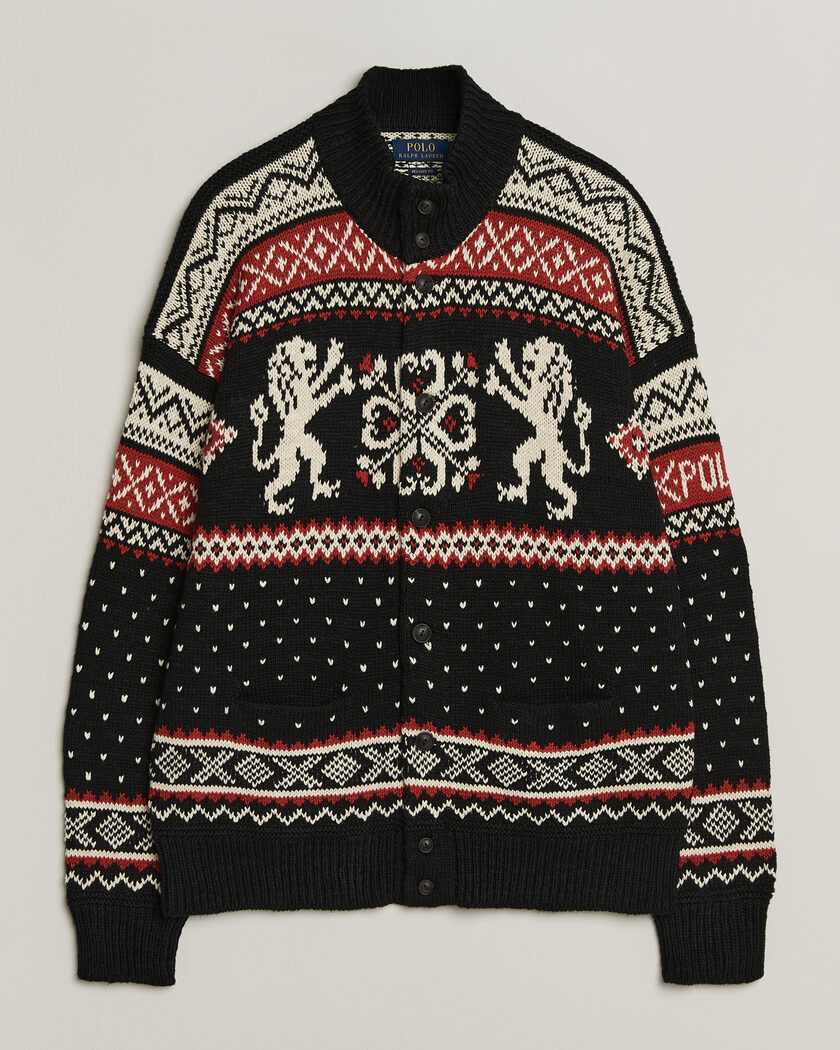  Polo Ralph Lauren Cotton/Cashmere Cardigan Black Combo – Zwart