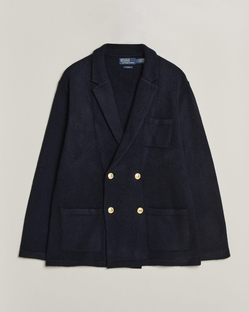 Polo Ralph Lauren Double Breasted Cashmere Cardigan Aviator Navy – Blauw