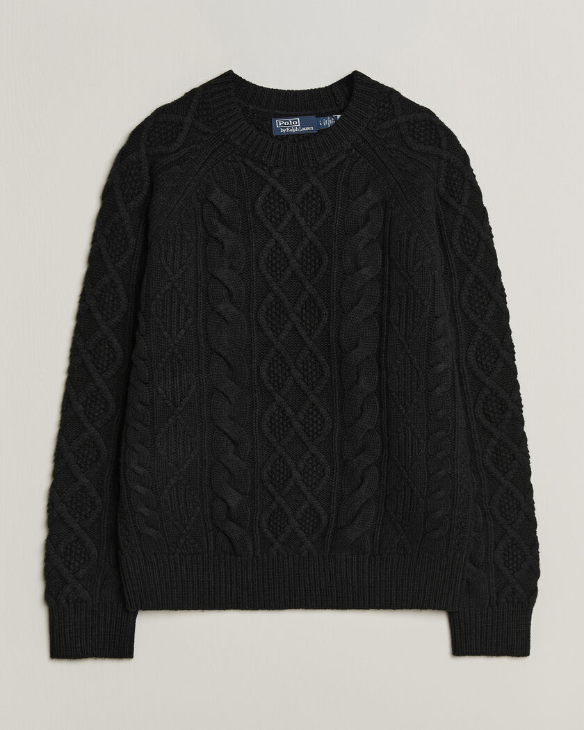 Polo Ralph Lauren Wool/Alpaca Pullover Polo Black – Zwart