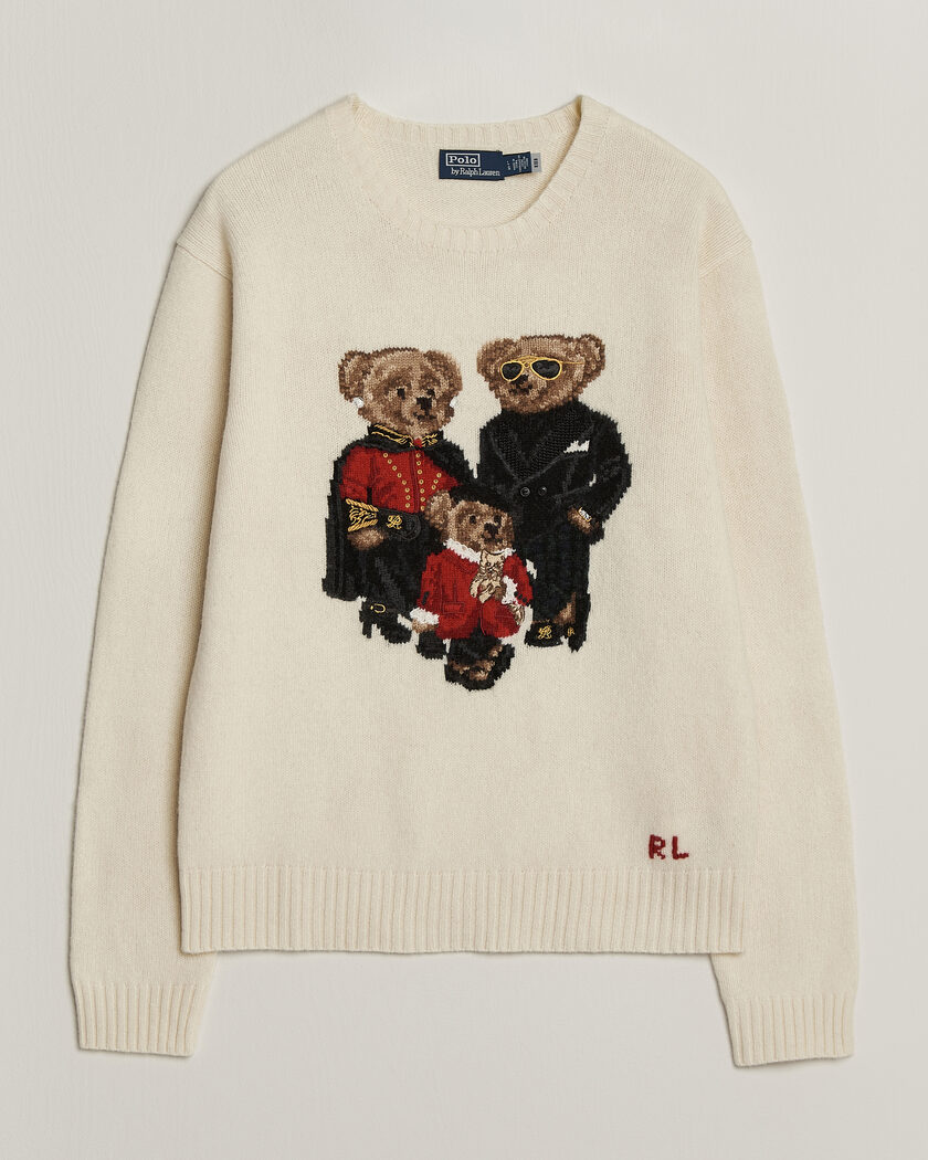 Polo Ralph Lauren Wool Blend Bear Sweater Authentic Cream – Wit