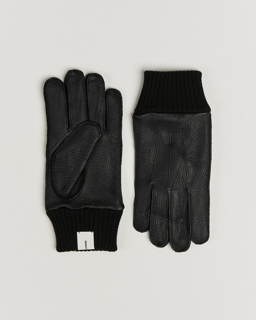 Samsøe Samsøe Floki Leather Gloves Black – Bruin