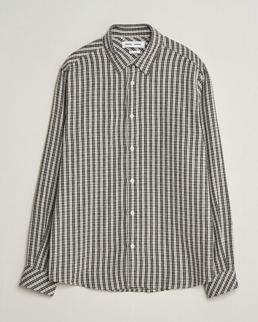 Samsøe Samsøe Ryan Brushed Cotton Checked Shirt Brown – Bruin