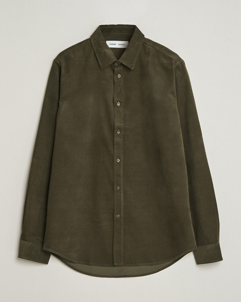 Samsøe Samsøe Liam Baby Cord Shirt Forest Night – Groen