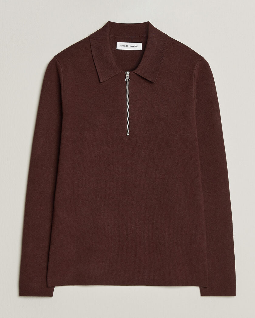 Samsøe Samsøe Guna Half Zip Bitter Chocolate – Rood