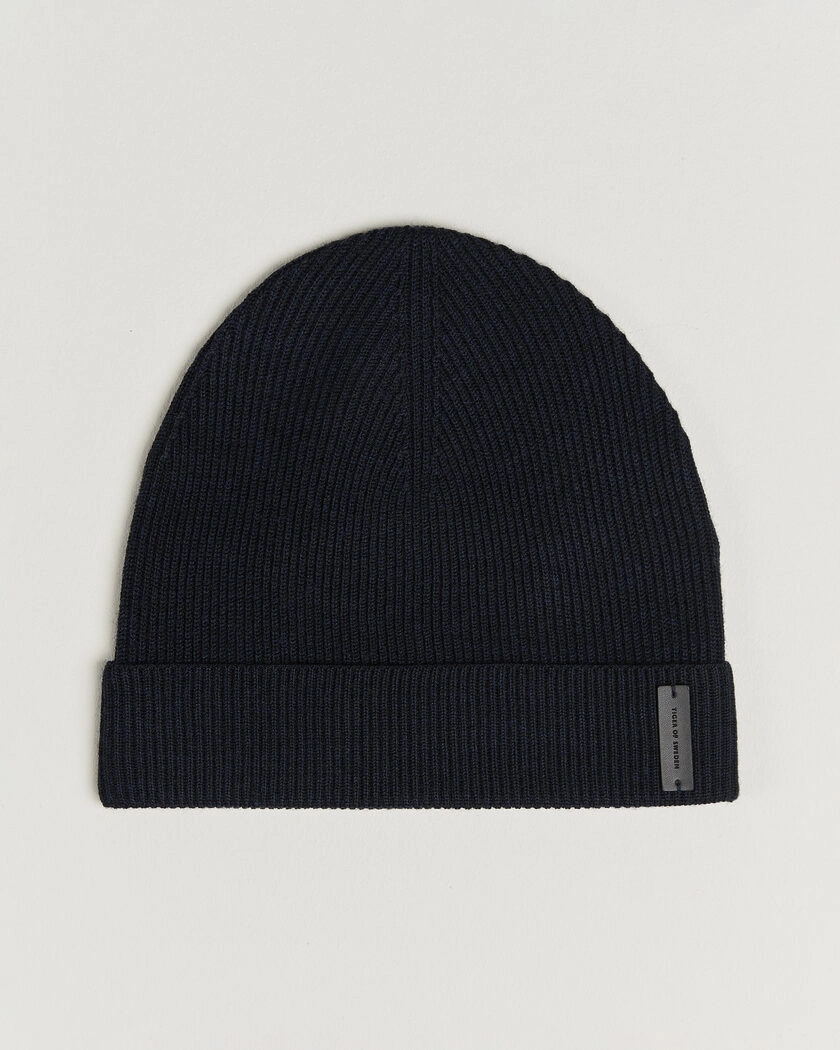 Tiger of Sweden Caldu Wool Beanie Light Ink – Blauw
