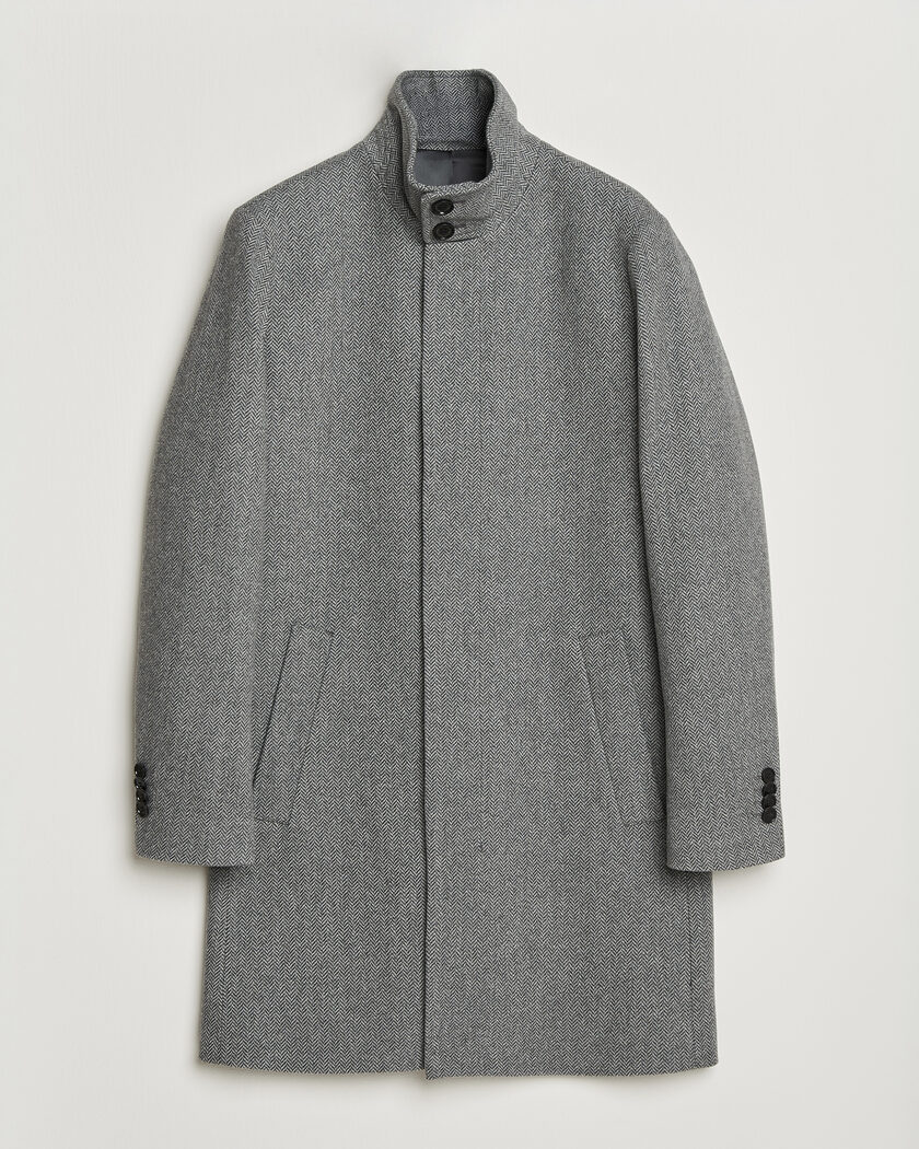 Tiger of Sweden Aleric Wool Herringbone Coat Fogy – Grijs