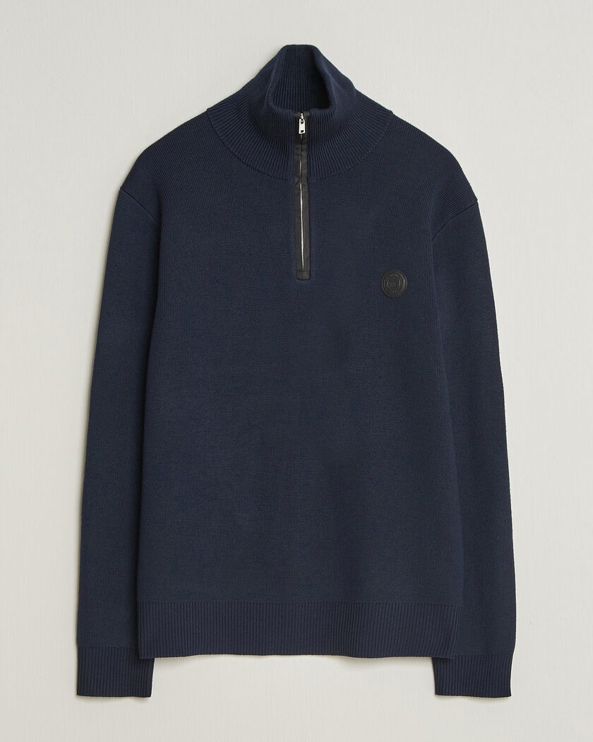 Tiger of Sweden Hamish Wool Heavy Knitted Half Zip Night Grape – Blauw