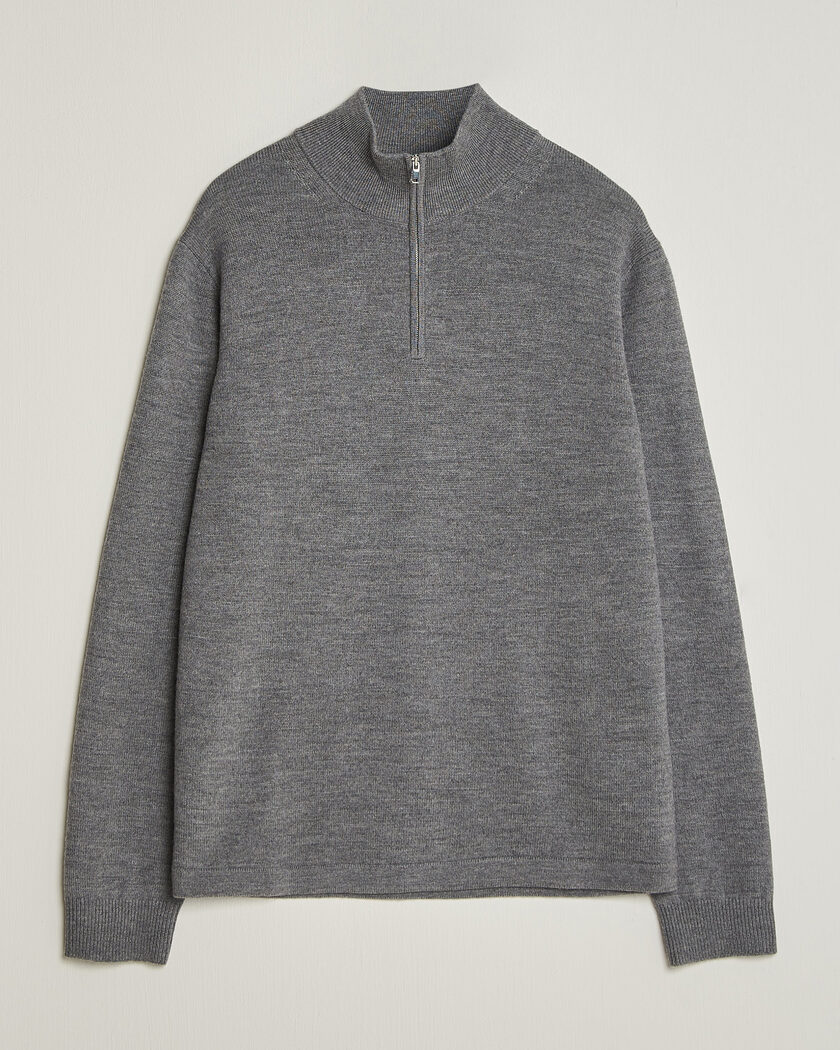 Tiger of Sweden Travis Wool Half Zip Concrete Melange – Grijs