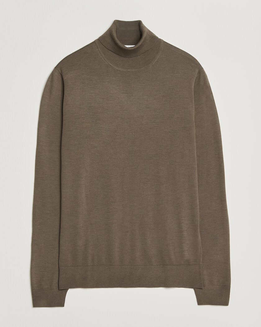 Tiger of Sweden Nevile Extra Fine Merino Polo Aged Timber – Bruin