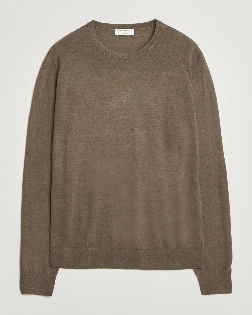 Tiger of Sweden Connor Extra Fine Merino Crew Neck Pullover Aged Timber – Bruin