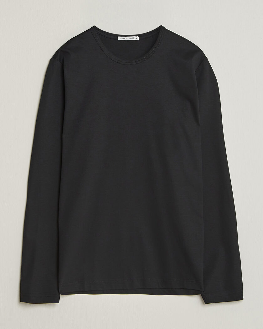Tiger of Sweden Olaf Mercerized Cotton Long Sleeve T-Shirt Black – Zwart
