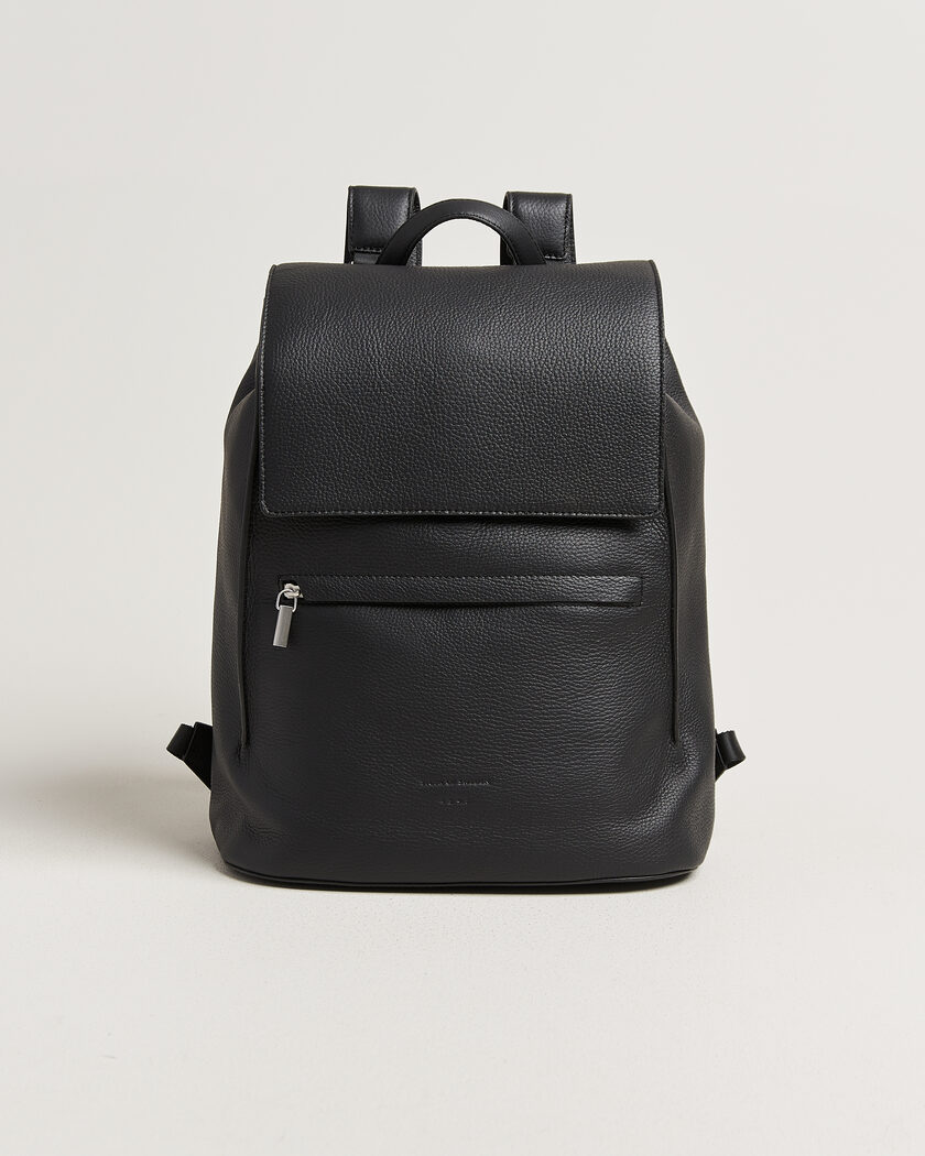 Tiger of Sweden Vuntir Grained Leather Backpack Black – Zwart