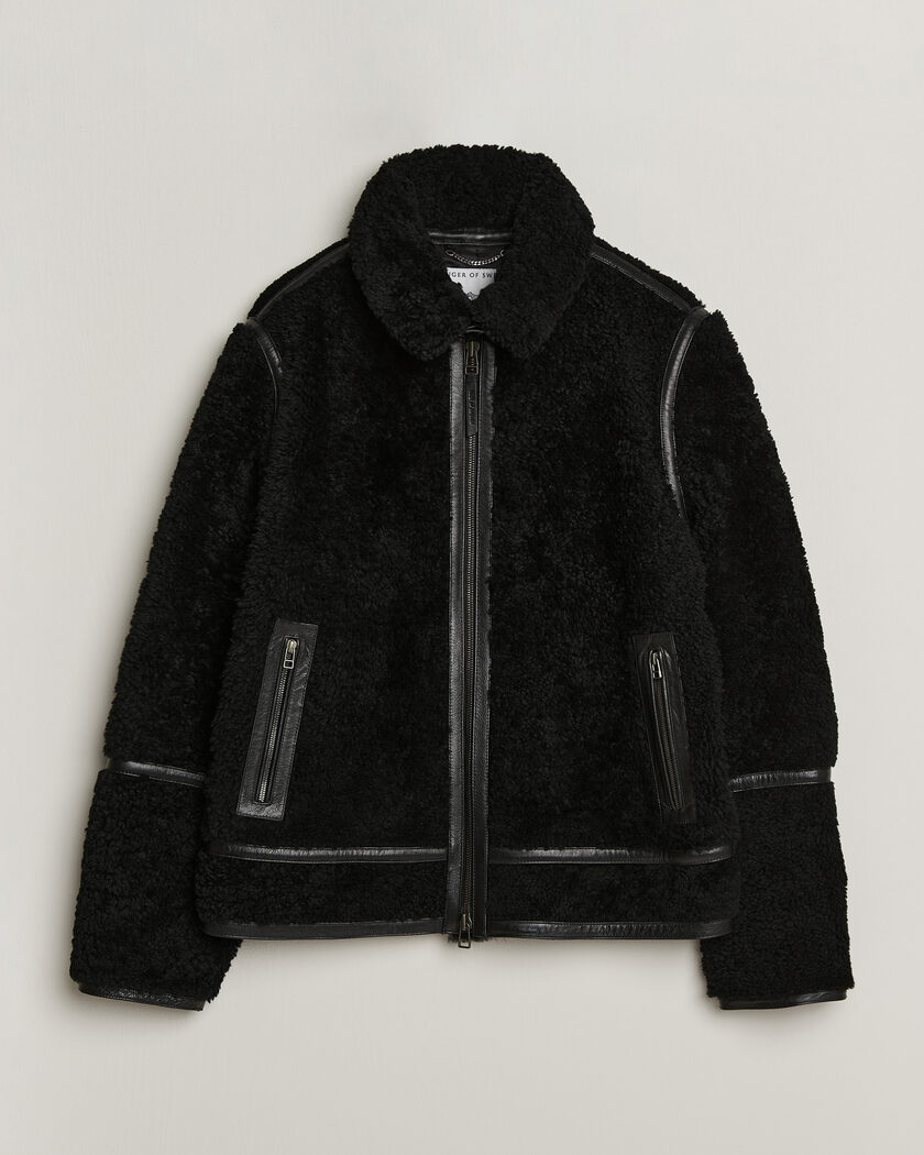 Tiger of Sweden Viggo Shearling Jacket Black – Zwart