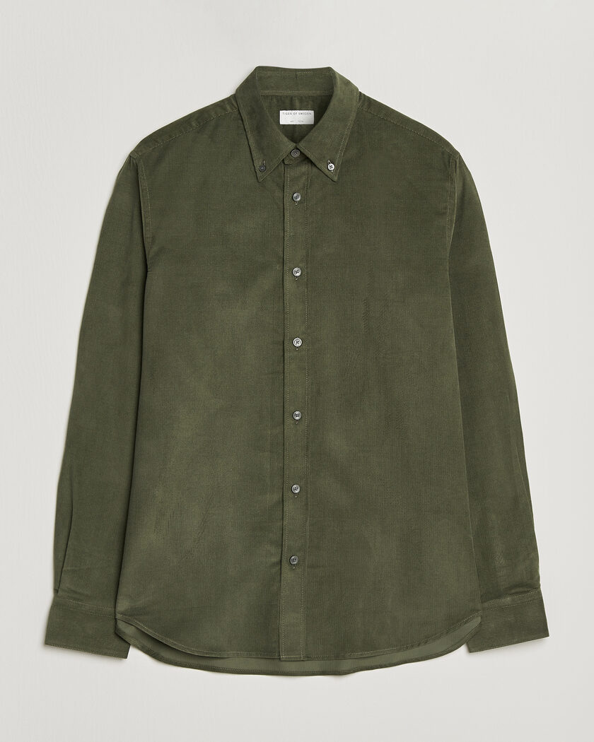 Tiger of Sweden Bjorn Corduroy Shirt City Green – Groen