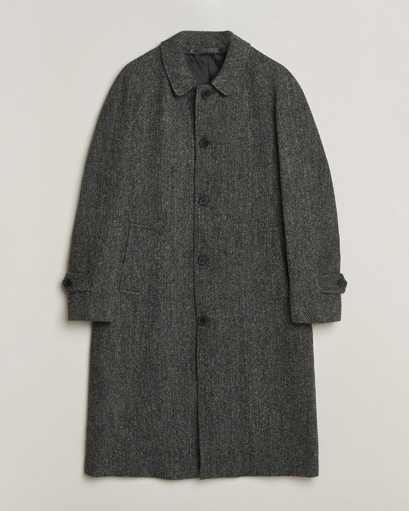 Walker Slater Sherlock Harris Tweed Herringbone Coat Charcoal – Grijs