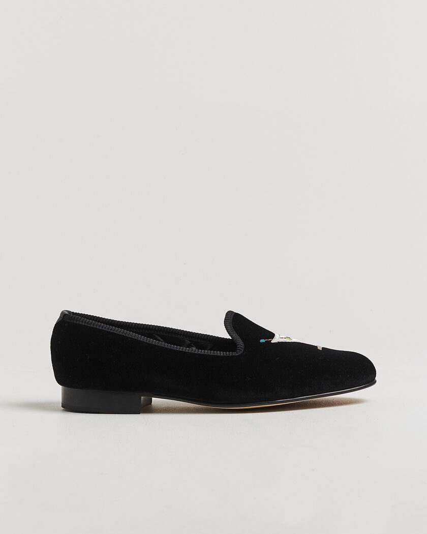 Bowhill & Elliott Martini Venetian Pump Black Velvet – Zwart