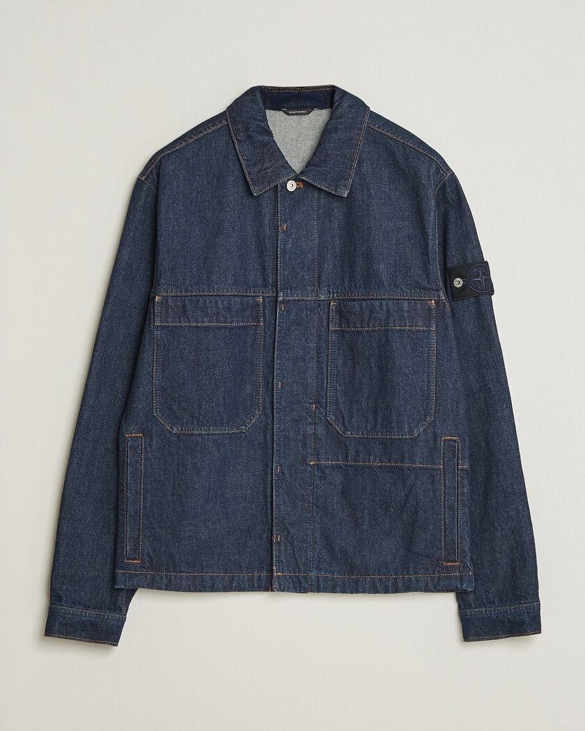 Stone Island Indigo Denim Coach Jacket Blue Rinse – Blauw