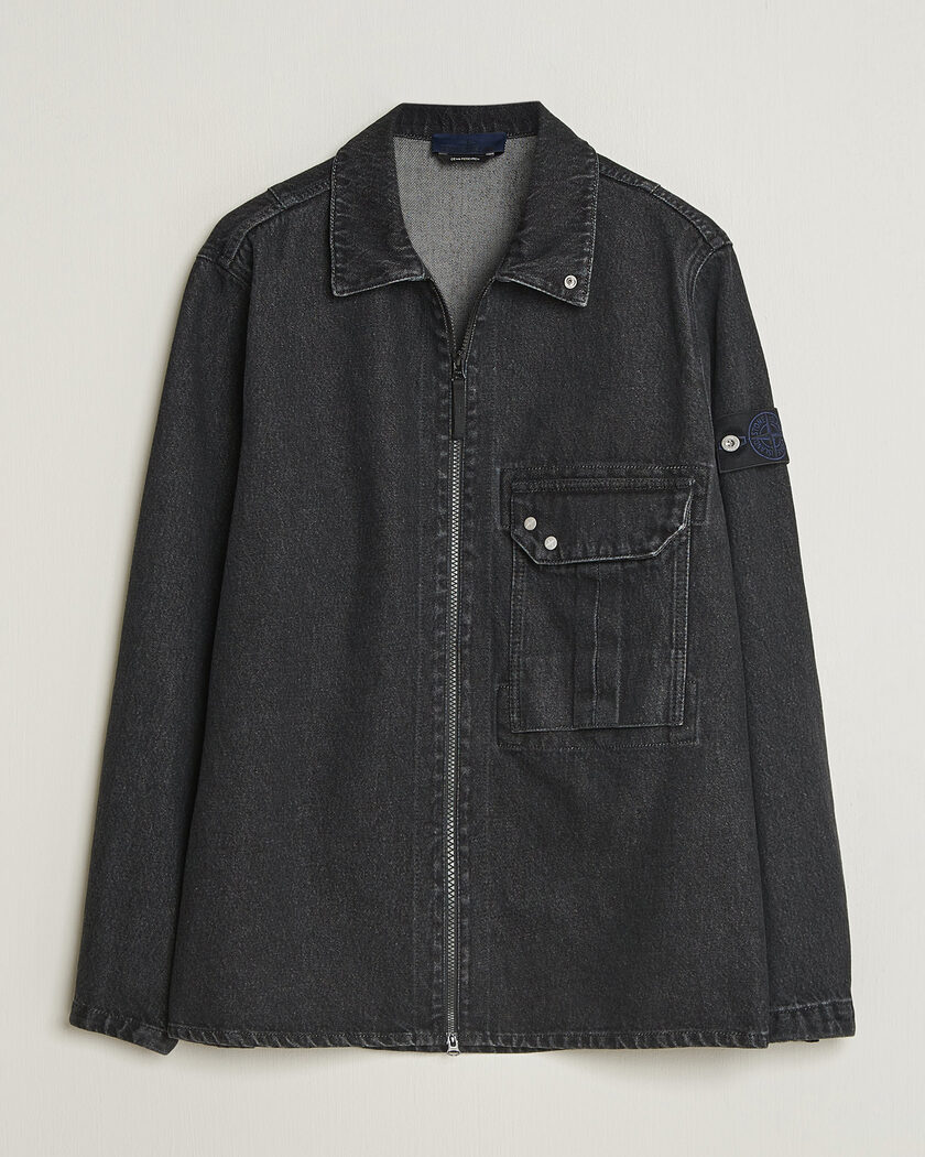 Stone Island Denim Overshirt Black Medium Wash – Zwart